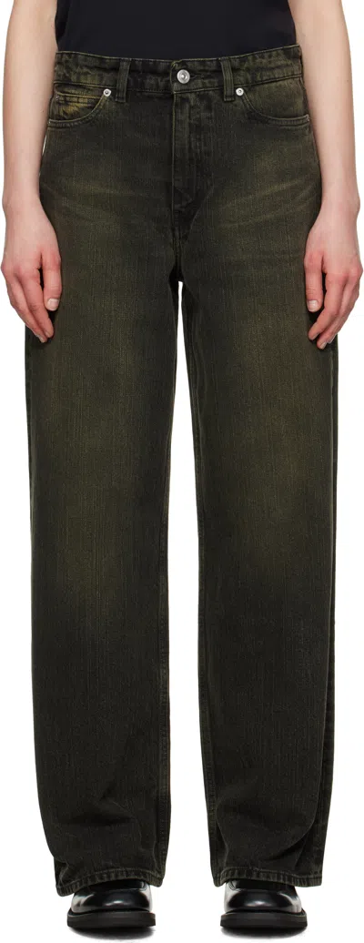 Our Legacy Black Full Cut Jeans In Black Sand Chain
