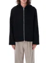 Our Legacy Full Zip Hoodie In Hairy Wool In Black