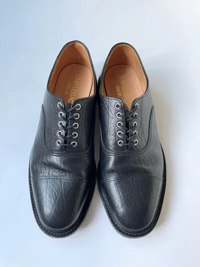Pre-owned Our Legacy Black Grained Leather Derby Shoes
