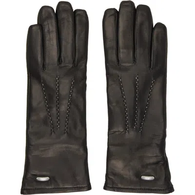 Our Legacy Black 'her' Gloves In Black Leather