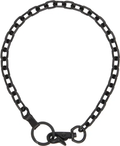 Our Legacy Black Ladon Necklace In Black Metal