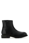Our Legacy Black Leather Engine Ankle Boots In Black