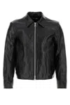 Our Legacy Mini Leather Zipped Jacket In Top Dyed Black Leather
