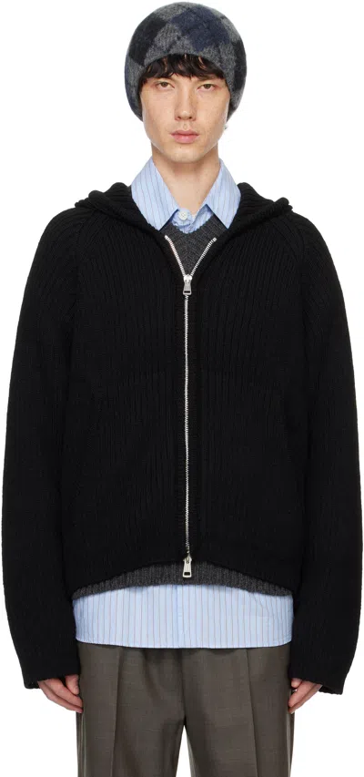 Our Legacy Black Level Hoodie In Jet Black Isles Wool