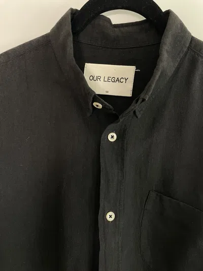 Pre-owned Our Legacy Black Linen Lightweight Shirt