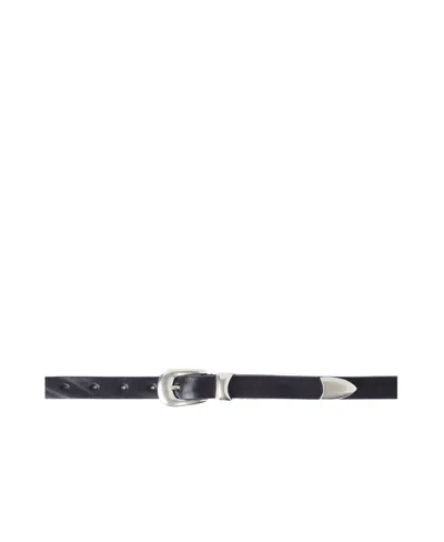 Our Legacy Black Logo Belt In Green