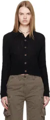 Our Legacy Cropped Top With Classic Collar And Button-down Front In Black