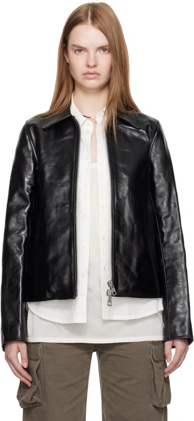 Our Legacy Black Mini Leather Jacket