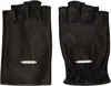 Our Legacy Black Mis Match Gloves In Black Leather