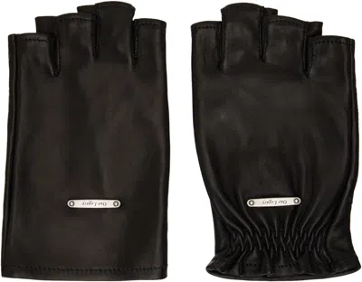 Our Legacy Black Mis Match Gloves In Black Leather