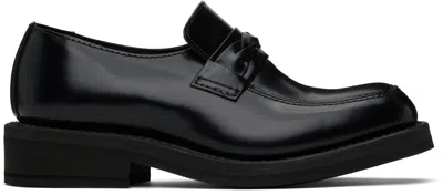 Our Legacy Black Nakano Loafers In Glazed Black Leather