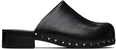 Our Legacy Black Naoto Clogs In Black Supple Cow Hid
