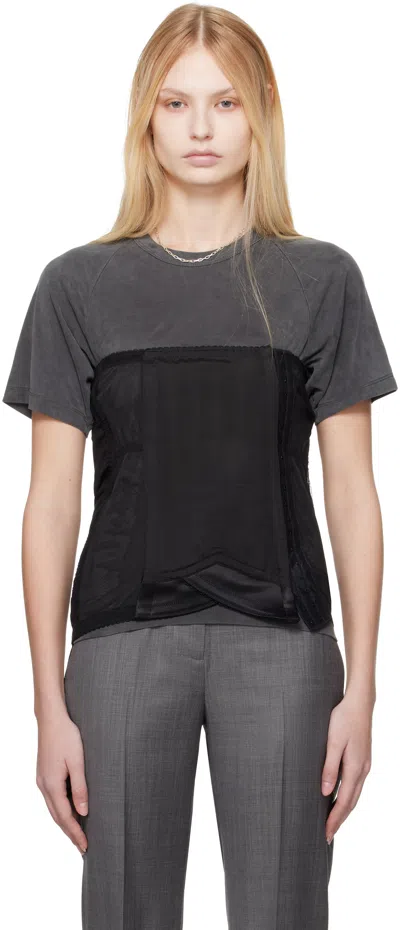 Our Legacy Black Object Corset Top In Black Refined Oxford
