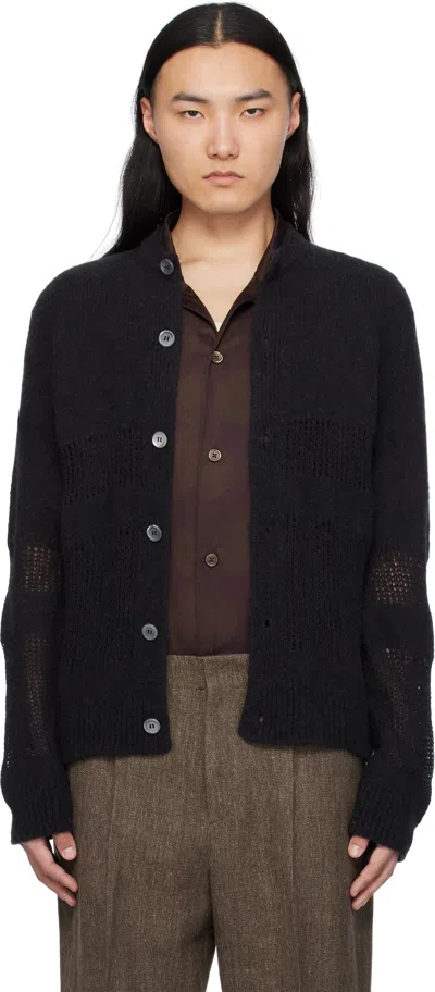 Our Legacy Black Opa Cardigan In Licorice Misty Alpac