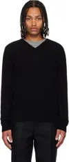 Our Legacy Black Parallel V-neck Sweater In Black