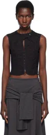 Our Legacy Black Poplin Corset Vest In Black All Day Poplin