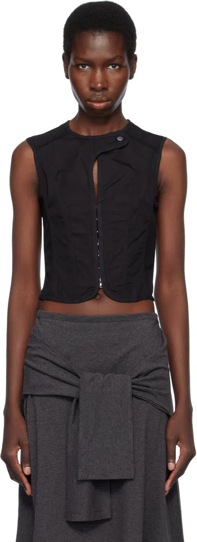 Our Legacy Black Poplin Corset Vest In Black All Day Poplin