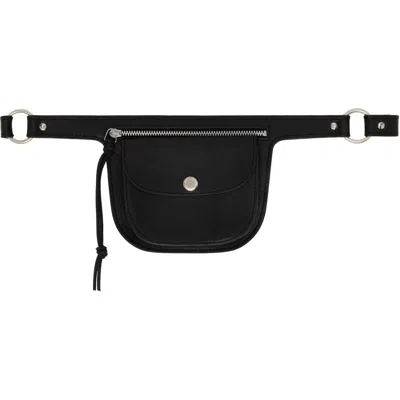 Our Legacy Black Purse Belt In Malleable Black Bull
