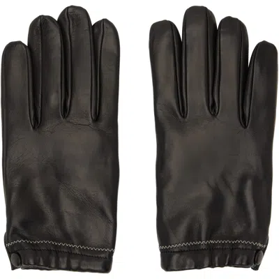 Our Legacy Black Rider Gloves In Black Nappa