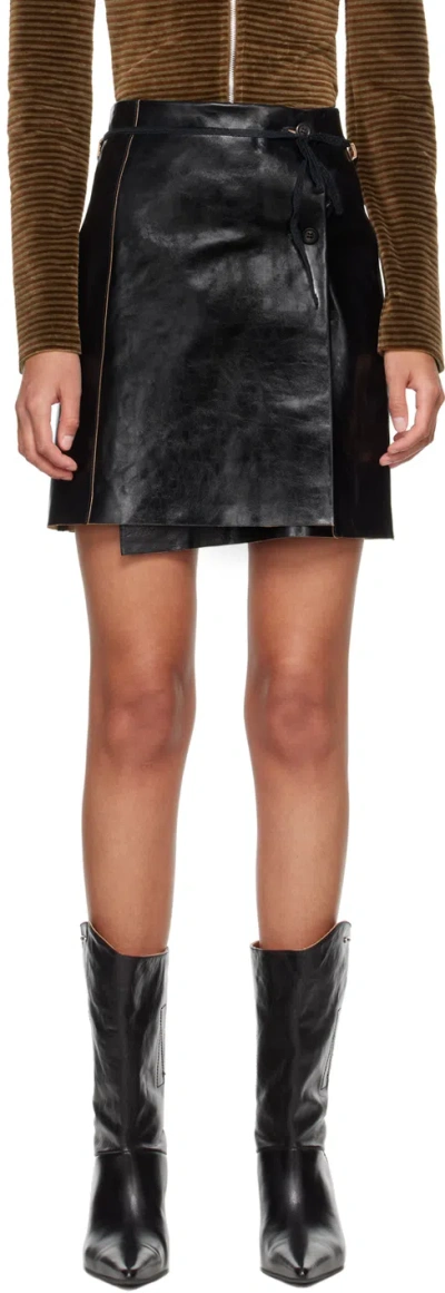 Our Legacy Black Sarong Miniskirt In True Dye Black