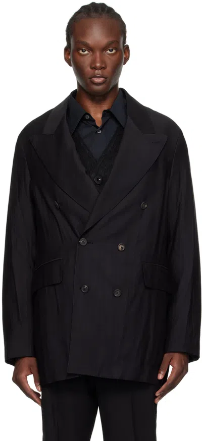 Our Legacy Black Sharp Db Blazer In Black Experienced Vi