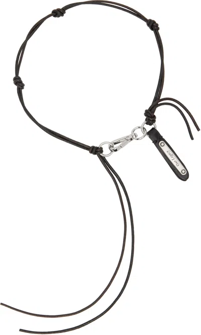 Our Legacy Black Super Slim Ladon Necklace In Fudge Liquorice Leat