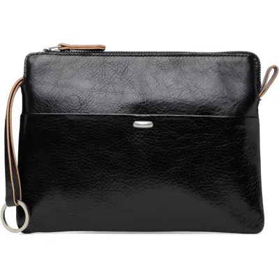Our Legacy Black Supporter Organizer Pouch In True Dye Black Leath