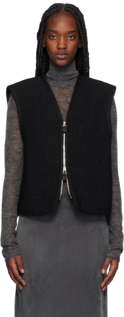 Our Legacy Black Top Vest In Evening Black Wool