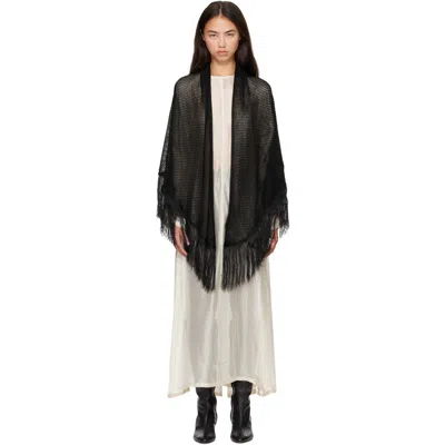 Our Legacy Black Triangle Scarf In Black Smooth Viscose