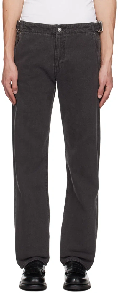 Our Legacy Black Trucker Trousers In Ash Black Reborn Can