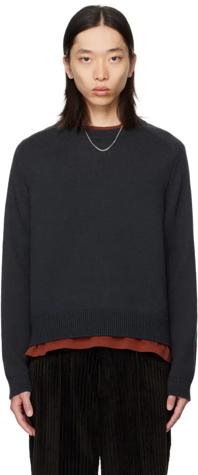 Our Legacy Black True Roundneck Sweater In Blue