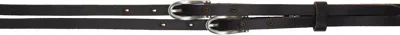 Our Legacy Black Twin Tongue Belt In Black Chromexcel Lea