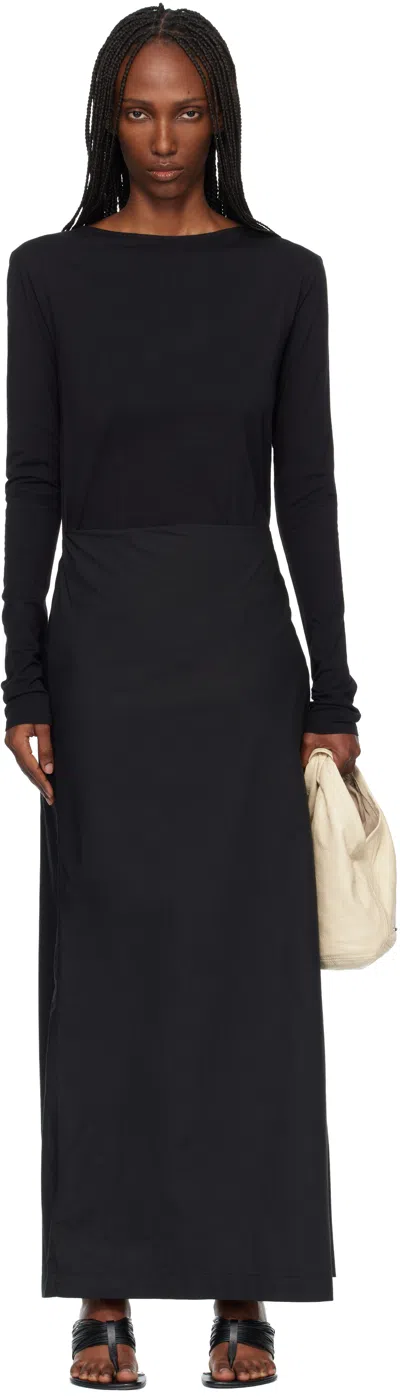 Our Legacy Black Twisted Maxi Dress In Multi