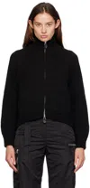 Our Legacy Black Ultra Zip Funnel Sweater In Jet Black Isles Wool