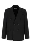Our Legacy Black Sharp Db Blazer In Black Panama Wool
