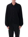 Our Legacy Boxy Fit Evening Polo In Soft Alpaca Blend In Black