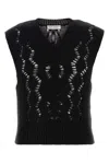 Our Legacy Black Wool V-neck Pullover In Black