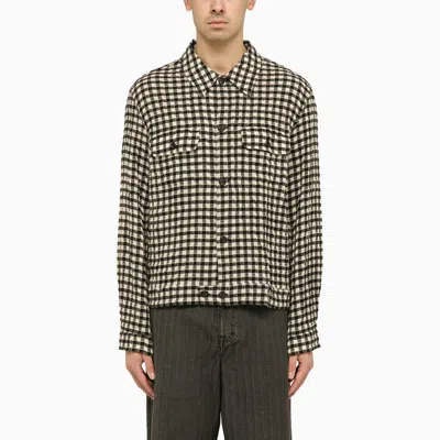 OUR LEGACY OUR LEGACY | BLACK/WHITE COTTON BLEND CHECKED SHIRT JACKET