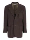 Our Legacy Linen Single Breasted Blazer, Brown, Notch Lapel