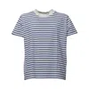 Our Legacy Bliss White Cotton T-shirt With Blue Stripes In Blue