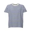 Our Legacy Bliss White Cotton T-shirt With Blue Stripes In White