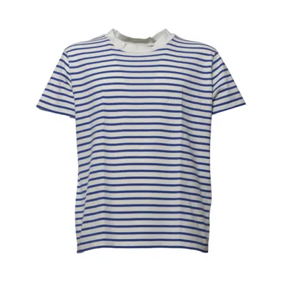 OUR LEGACY BLISS WHITE COTTON T-SHIRT WITH BLUE STRIPES