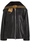 Our Legacy Blizzard Hooded Grained Leather Jacket In Black