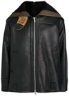 Our Legacy Blizzard Hooded Grained Leather Jacket In Black