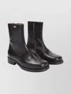 Our Legacy Block Heel Round Toe Smooth Finish Boots In Black