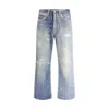 Our Legacy Mens Digital Denim Print Third Cut Faded-wash Denim Jeans In Blue