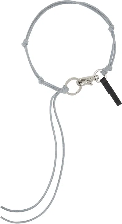 Our Legacy Blue Ladon Necklace In Antique Blue Leather