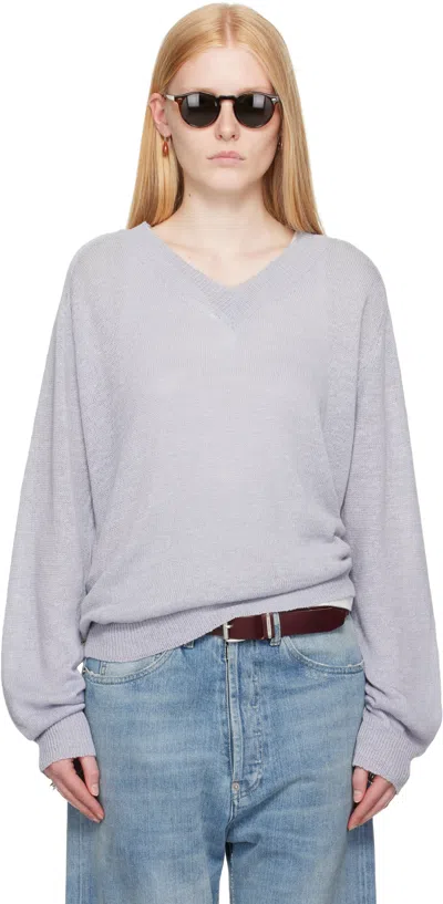 Our Legacy Blue Rue V-neck Sweater