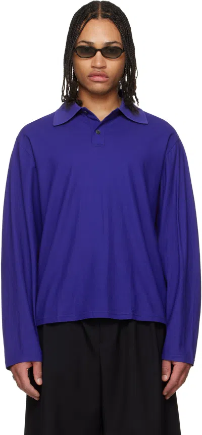 Our Legacy Blue Rugby Longsleeve Polo