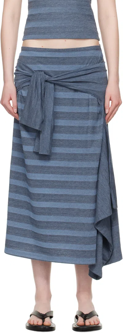OUR LEGACY BLUE SASH MIDI SKIRT